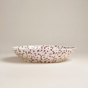 Splatter Ceramic Low Serving Bowl 113 oz